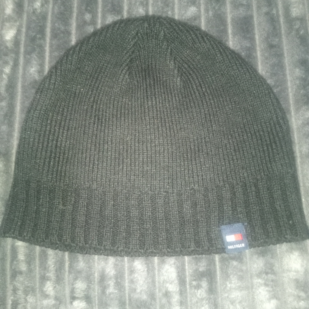 Black Tommy Hilfiger Beanie Hat